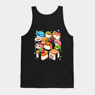 Kawaii Anime Sushi Lovers Tank Top